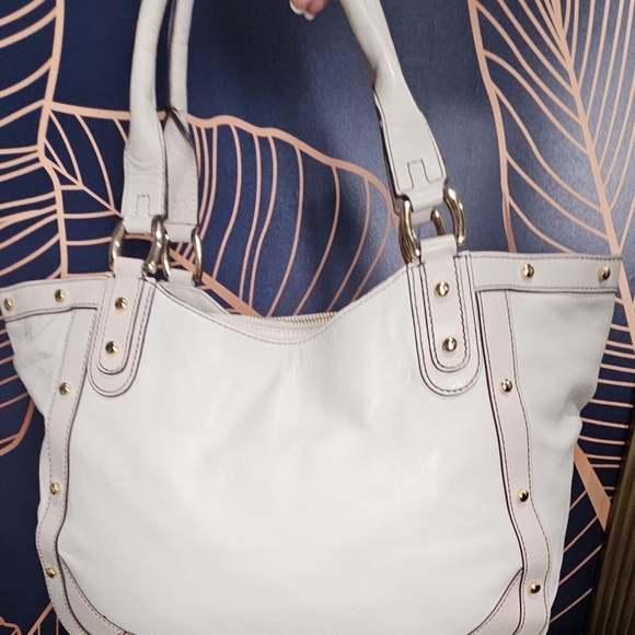 COLE HAAN Gray Leather Tote - Picture 3 of 13